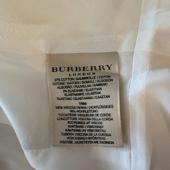 Burberry London White Cotton Peplum Blazer Jacket Size 4 - Picture 11 of 16